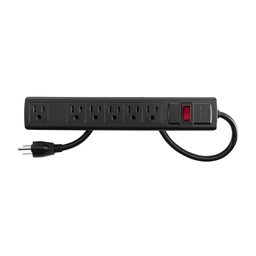 [49859] Multicontacto 16 AWG domestico con 6 entradas, negro Volteck