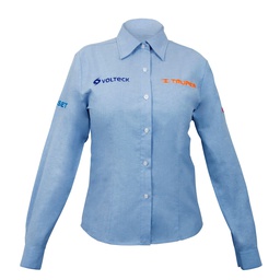 [63102] Camisa manga larga para mujer, azul, M, Truper