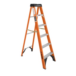 [100225] Escalera de tijera, tipo ll, 5 peldaños, fibra de vidrio