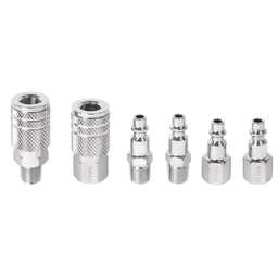 [27030] Juego de 4 conectores y 2 coples, compresor de aire, Pretul