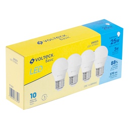 [28003] Pack de 4 lamparas LED G45 3 W (equiv. 25 W), luz de dia