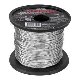 [44208] Metro de cable rigido 1/16' de acero 7x7 hilos, 75 m, Fiero