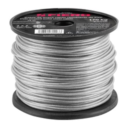 [44220] Metro de cable rigido 1/16' acero 7x7 recubierto PVC, 75 m