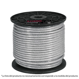 [44221] Metro de cable rigido 3/32' acero 7x7 recubierto PVC, 75 m