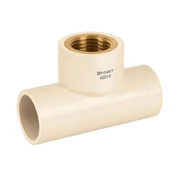 [48914] Tee rosca central hembra CPVC 1/2' inserto laton, Foset