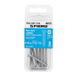 [40731] Blister con 8 pijas para lamina, #10 x 1-1/2', Fiero