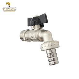 [LLJML] Llave Jardin Esfera con Mariposa 1/2" 100% Laton con Acabado Niquelado Plomacy (LLJML)