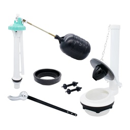 [2718] Herraje WC Euro-Tec 3" x 10"  Pal. Cromada Tornillos Plasticos y Esponjoso (2718)