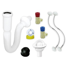 [3159] Kit De Instalacion Para Fregadero Con Cespopractik, Canasta Blanca, FF Polimax 1/2" x 45cms. (3159)