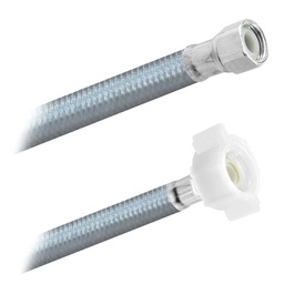 [3824] FamaFlex Poliacero Para Agua Potable 3/8" COMP x 1/2" AM x 30cm.-12"  (3824)