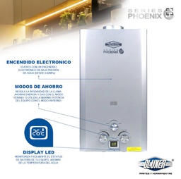 [Boiler de Paso Series Phoenix, Gas Natural o LP Marca CLUXER GAS LP 6 LITROS POR MINUTO] GAS LP 6 LITROS POR MINUTO