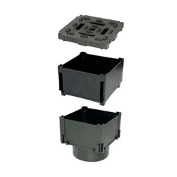 [48EHP] ESQUINERO HEXALINE D/PLAST NEGRO C/4 SALIDAS