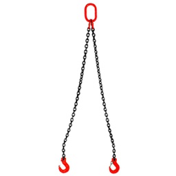 [C-02050] ESLINGA DE CADENA 1/2" G80 6M DOBLE GANCHO DE QUIJADA C/SEGURO