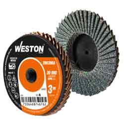 [MF-13104] MINI DISCO LAMINADO D/CAMBIO RAPIDO 3" TIPO R ZIRCONIA G120 (Precio x Pieza – Bolsa c/10 pzs)