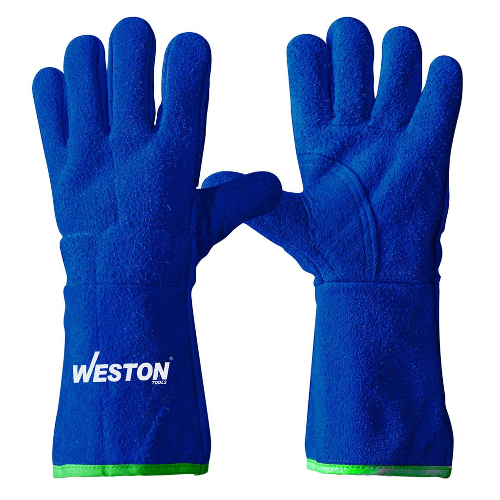GUANTE SOLDADOR AZUL C/ REF. PERICO, HILO KEVLAR (Precio x par ) PZ