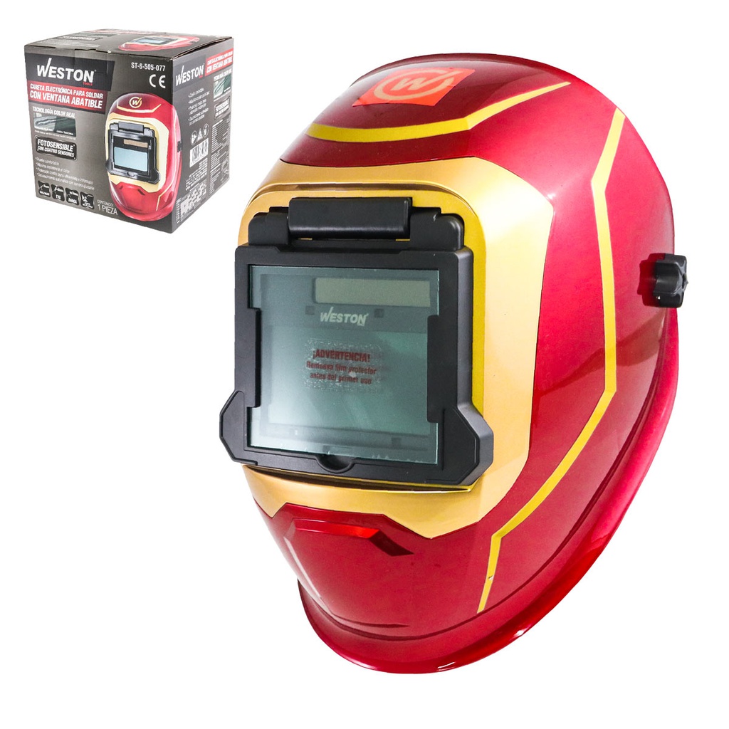CARETA T/IRON P/SOLDAR ELECT. C/VENTANA ABATIBLE TRUE COLOR (Precio x Pieza - Caja C/20 piezas)