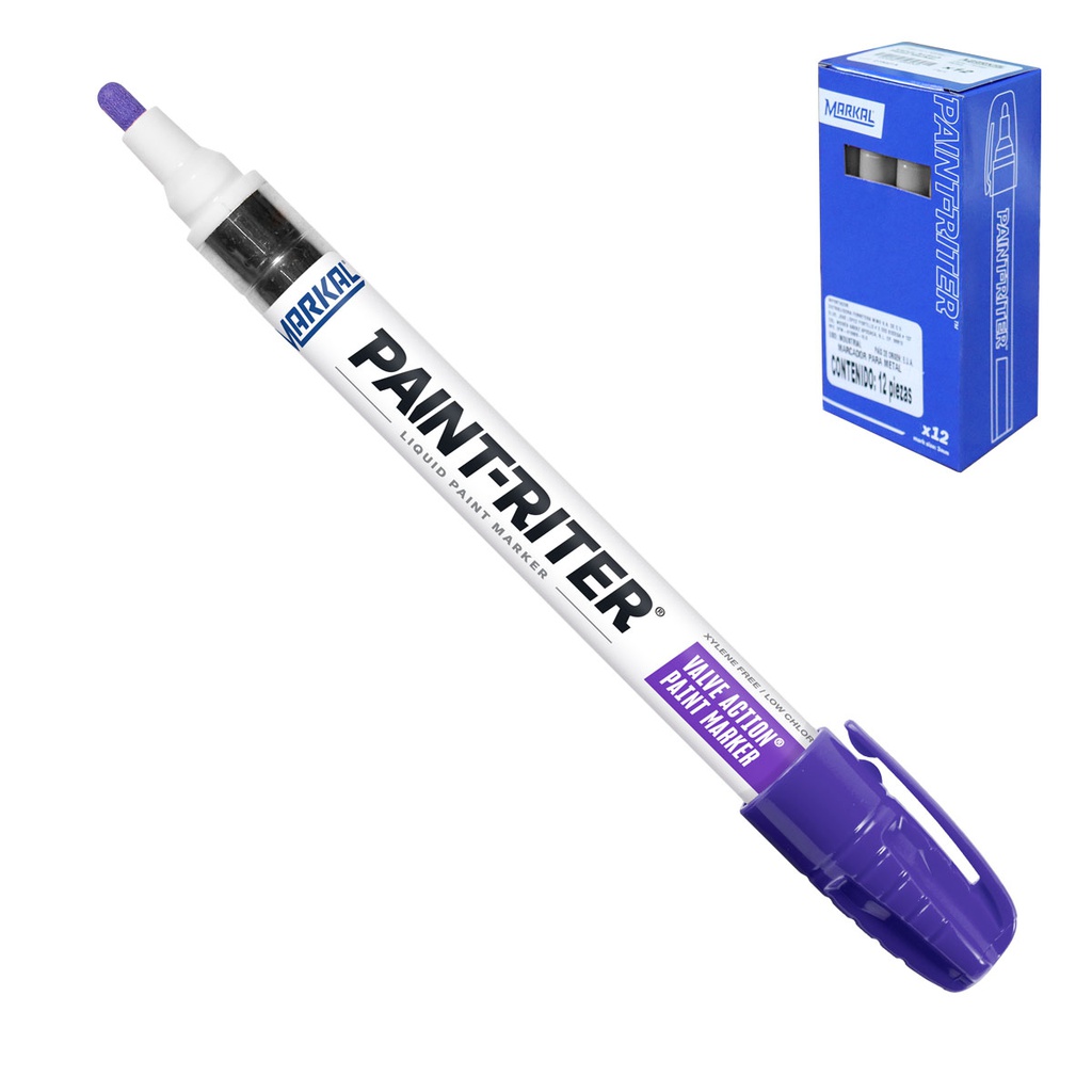 MARCADOR VALVE ACTION MORADO (CAJA C/12 - PRECIO X PZA)