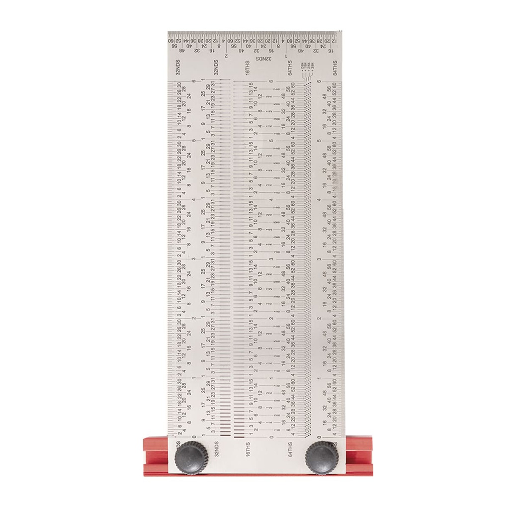 REGLA DE PRECISION DE MARCADO EN FORMA DE T ANCHA DE AC. INOX. 8" CON 1 LAPICERO Y PUNTILLAS