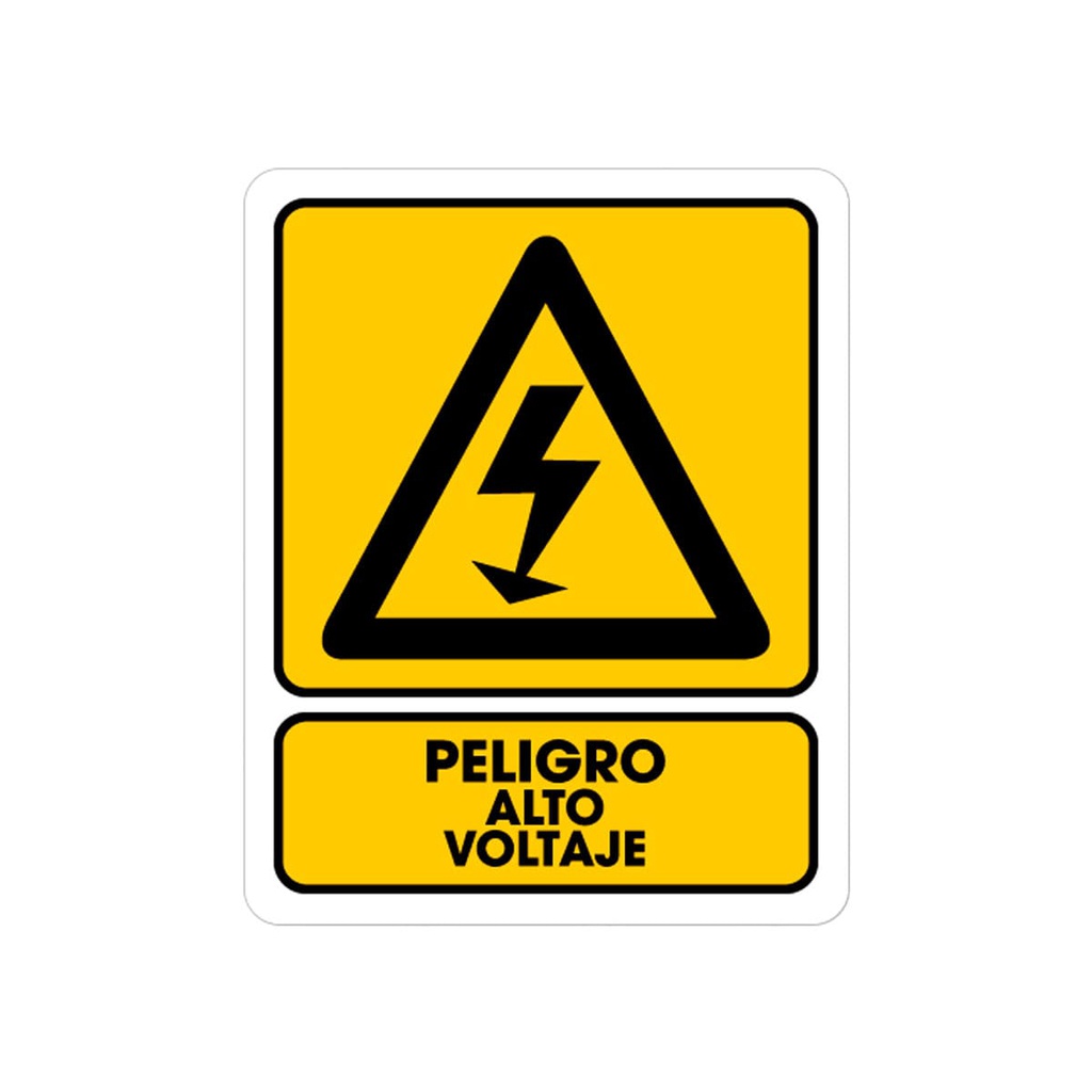 SEÑALAMIENTO PELIGRO ALTO VOLTAJE 25 X 35CM