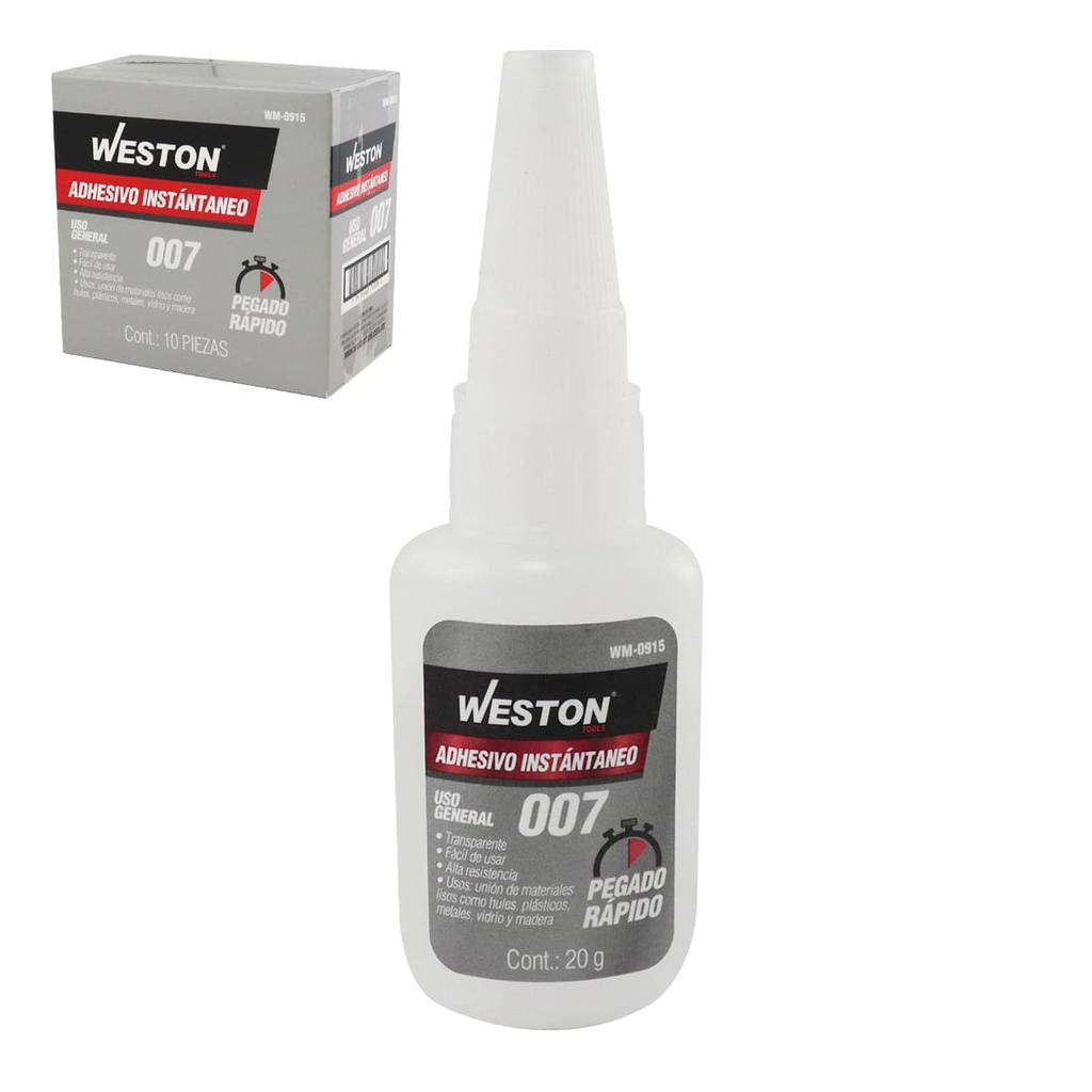 ADHESIVO INSTANTANEO 007 TRANSPARENTE 20g           