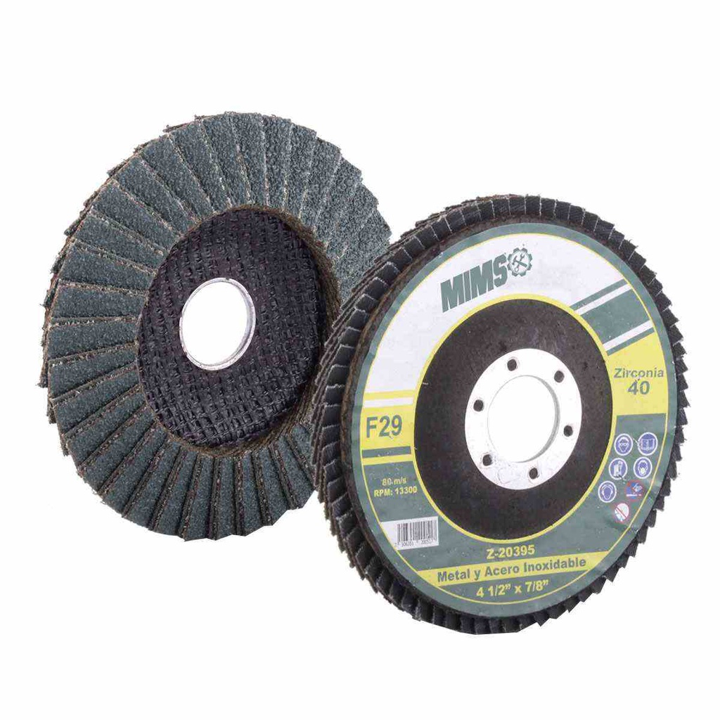 DISCO LAMINADO ZIRCONIA MIMS (Z60) 4-1/2&quot; X 7/8&quot; T29 (Empaque c/10 pzas)