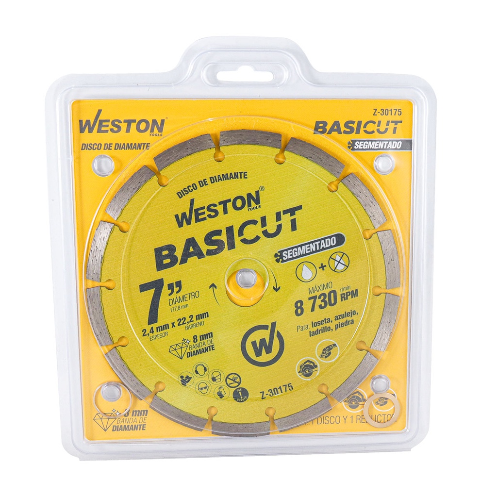 DISCO DE DIAMANTE RIN SEGMENTADO 7&quot; BASICUT