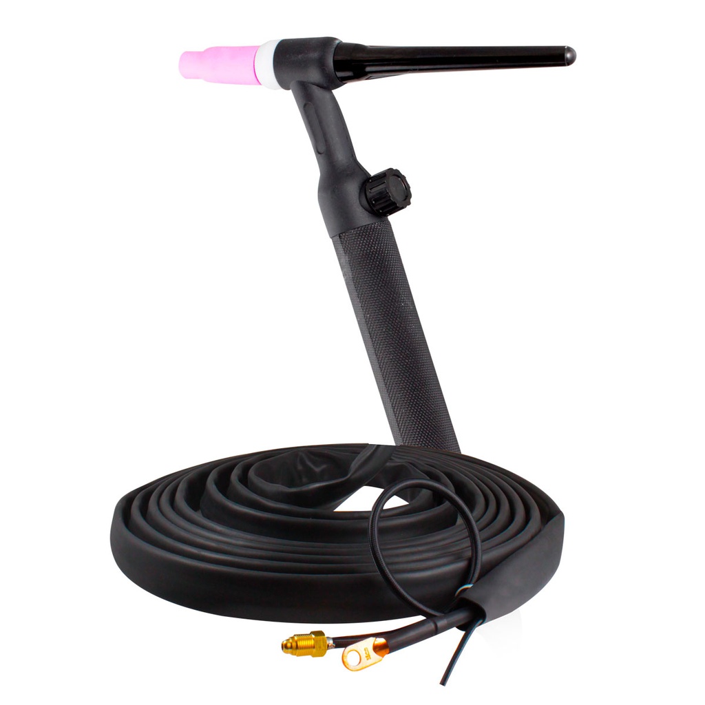 ANTORCHA TIG S26 C/VALVULA C/SWITCH 25FT, FLEXIBLE C/2 CABLES WP-26FV-25-CS
