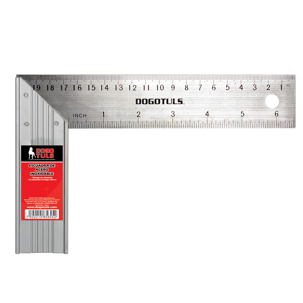 ESCUADRA CARPINTERO 12&quot; ACERO INOX DOGO