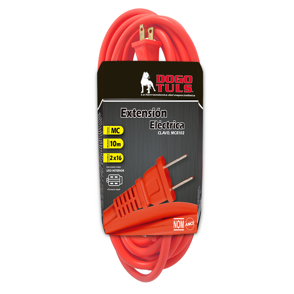 EXTENSION ELECTRICA 2x16 10 MTS USO RUDO