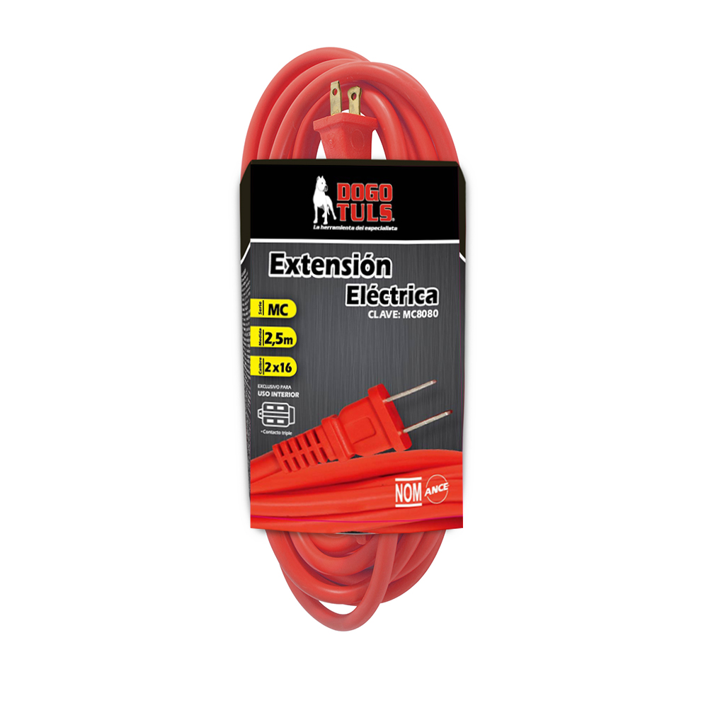 EXTENSION ELECTRICA 2x16 2,5 MTS USO RUD