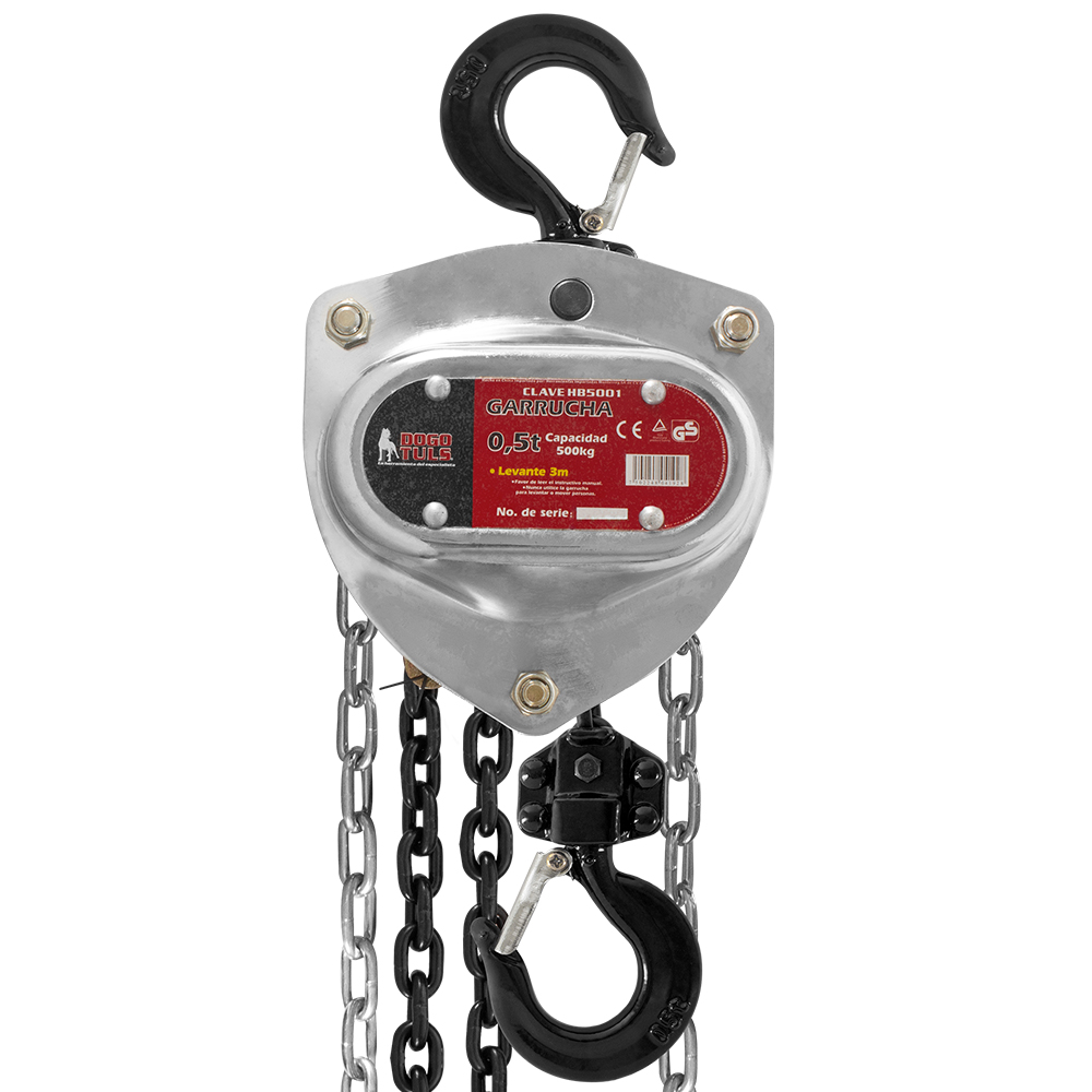 GARRUCHA CROMADA 500 KG X 3 M 4:1