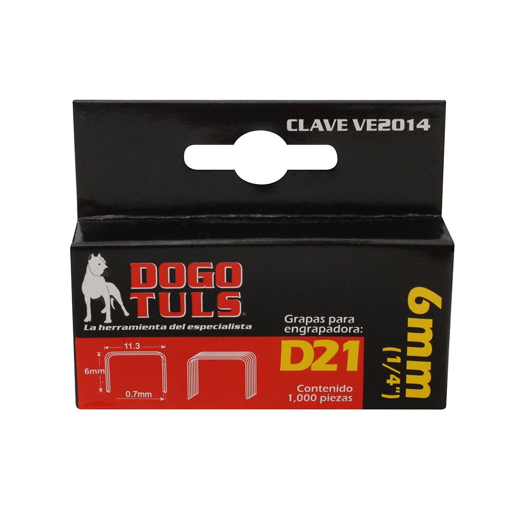 GRAPAS D21 1/4" 6MM (1000 PZS)
