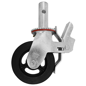 RODAJA ANDAMIO HULE FIERRO GIRA FRENO 6&quot;