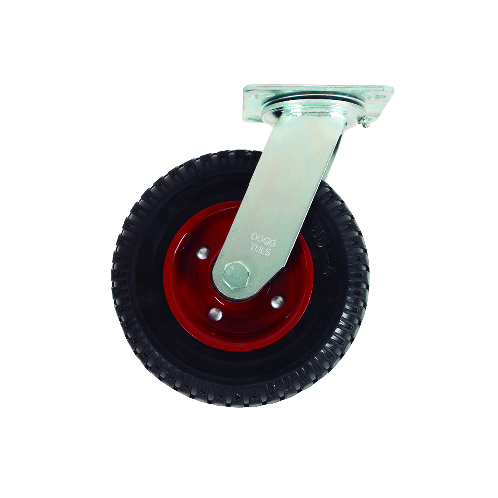 RODAJA DE HULE SOLIDO GIRATORIA 8&quot;