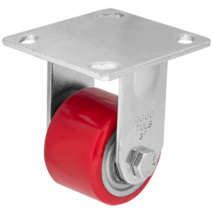 RODAJA FIERRO PU ROJO FIJA 3&quot;