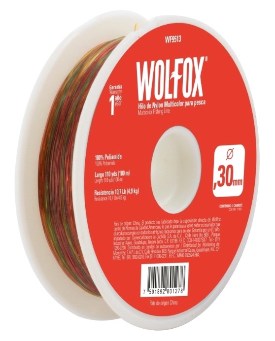 HILO DE NYLON PARA PESCA 0.60MM MULTICOLOR 100M