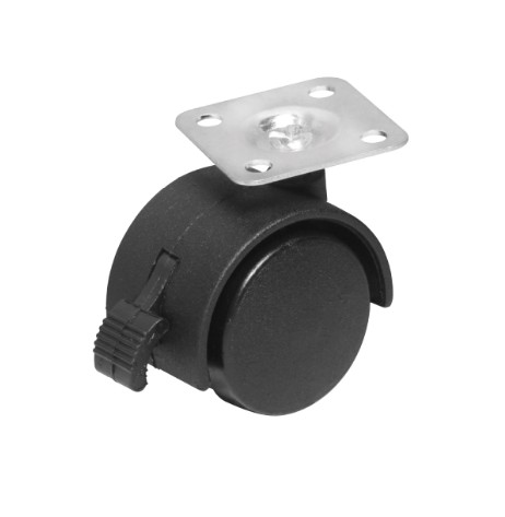 RODAJA DE NYLON CON PLACA Y FRENO 50MM (2&quot;) TIPO YOYO
