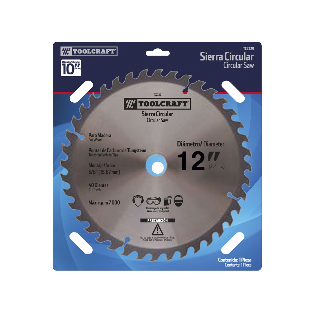 SIERRA CIRCULAR 12&quot; EJE 1&quot; CON40 DIENTES