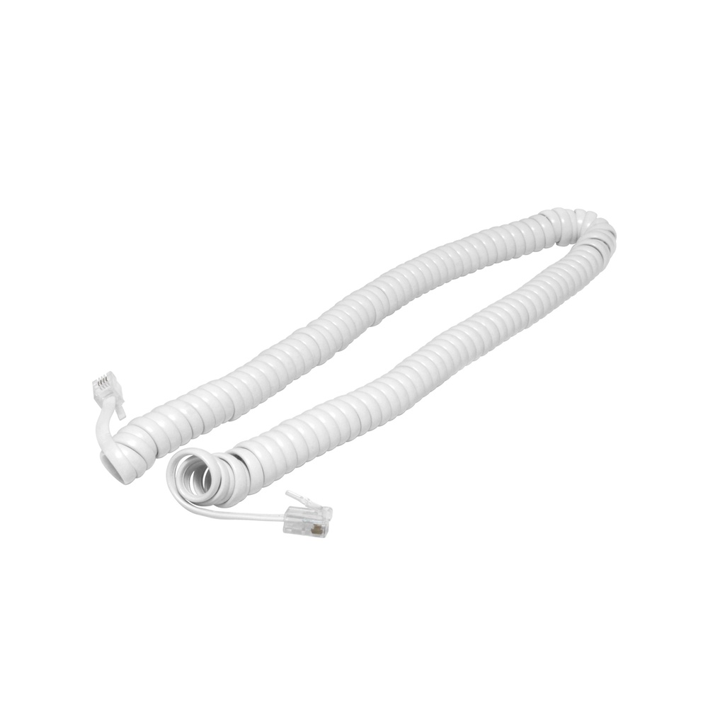 CABLE ESPIRAL PARA AURICULARBLANCO 2.10M