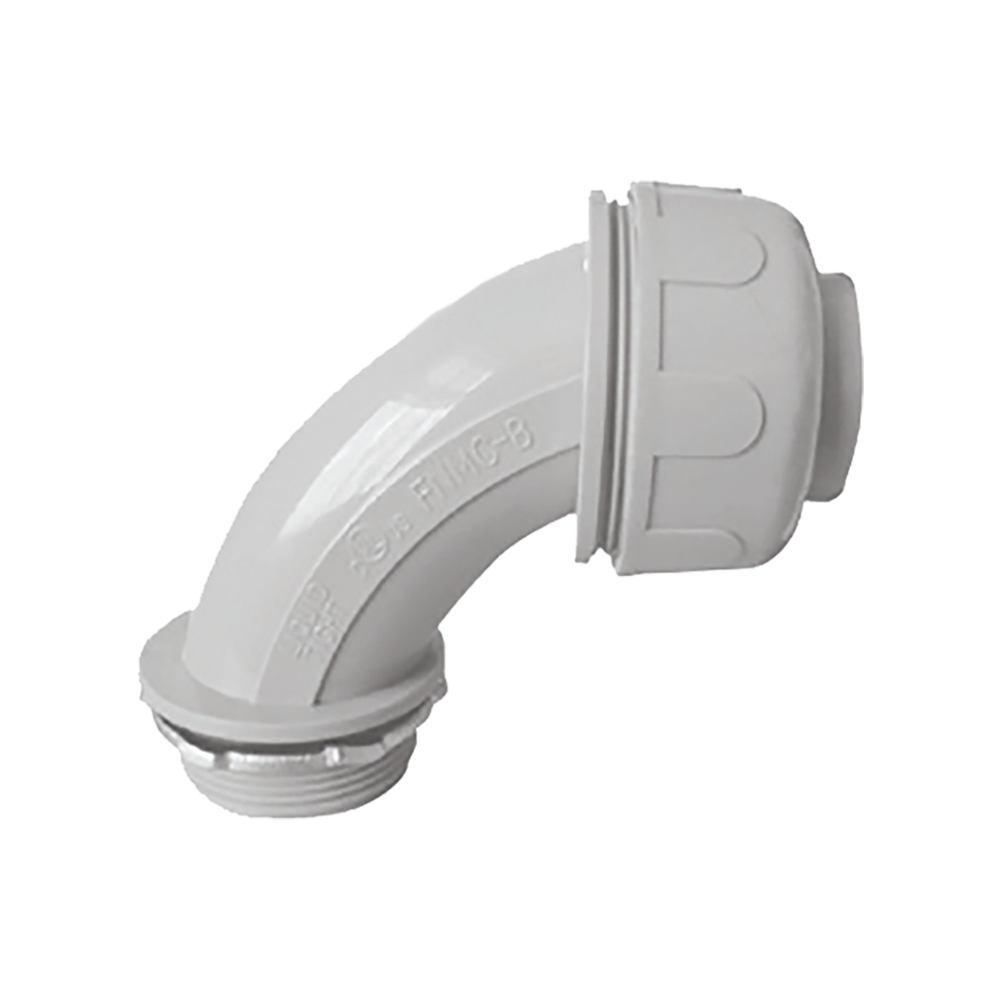 CONECTOR CURVO P/TUBO FLEXIBLE  NO METALICO 3/4"