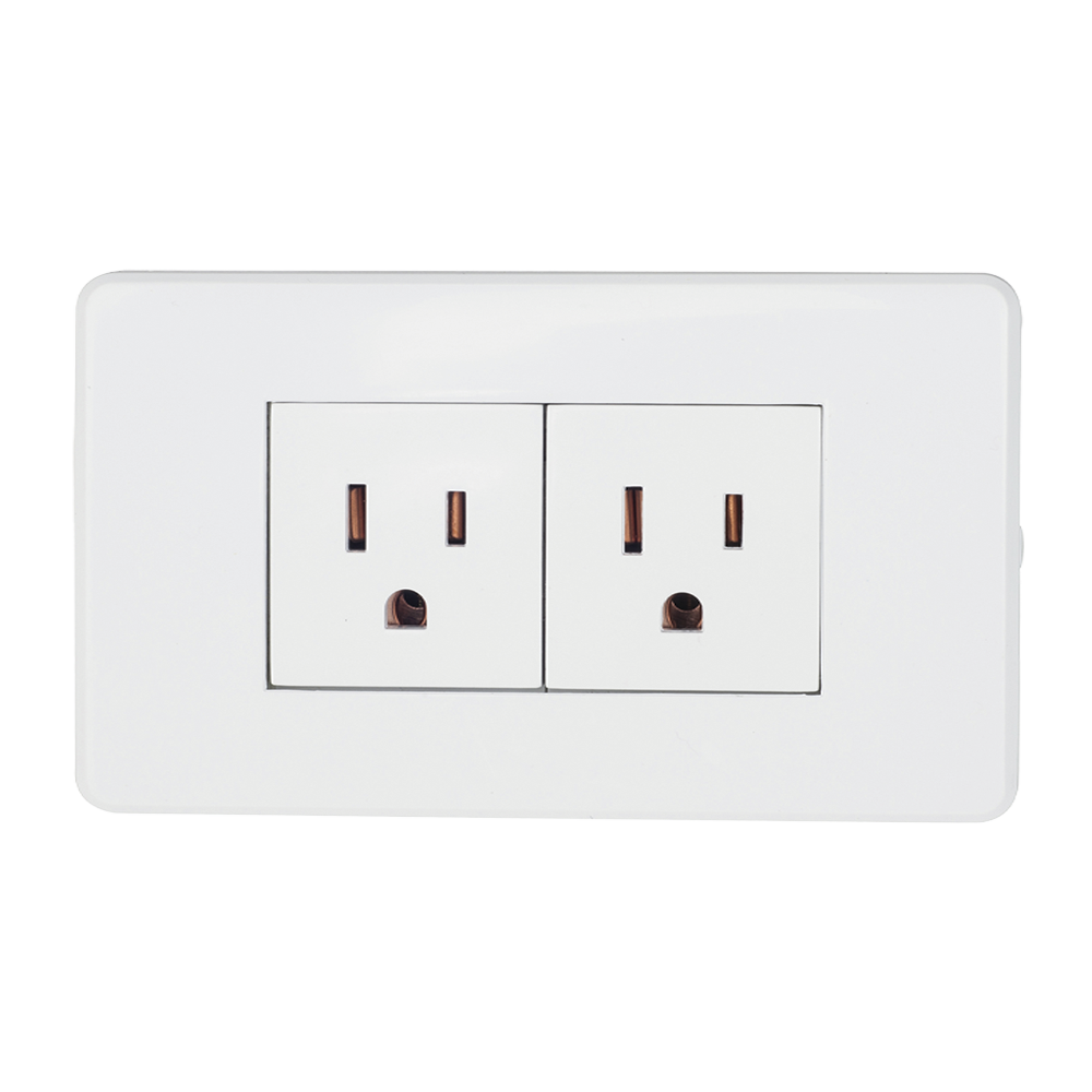 CONTACTO DOBLE CON PLACA BLANCA 36 mm