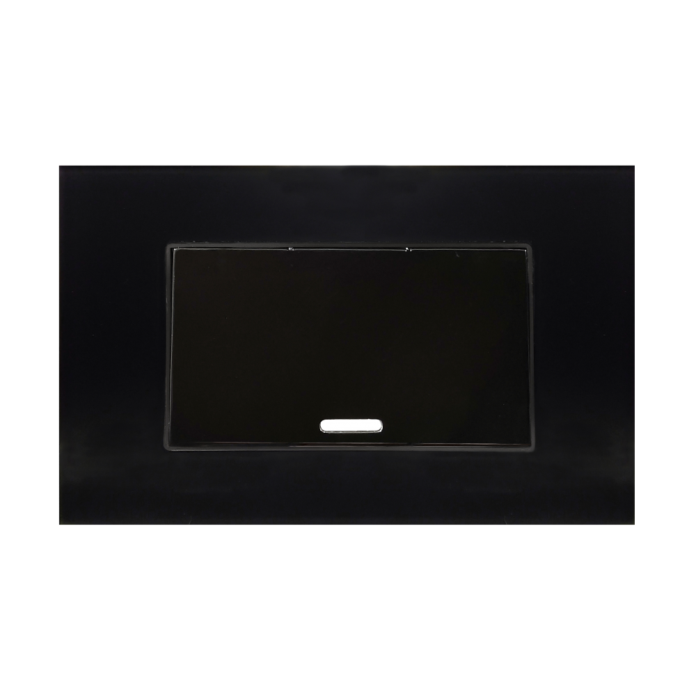 APAGADOR SENCILLO CON PLACA DE ACRILICO NEGRO 72MM 250V~ 10A