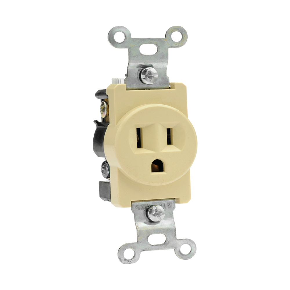 CONTACTO SENCILLO ATERRIZADO MARFIL