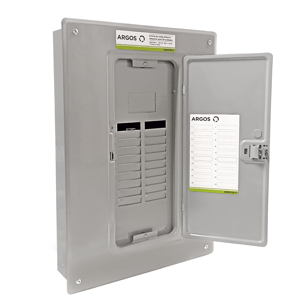 CENTRO DE CARGA PARA EMPOTRAR 20 UNIDADES 3F - 4H   125 AMP