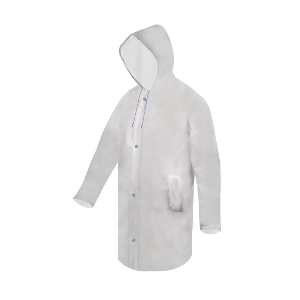 GABARDINA IMPERMEABLE TRANSPARENTE SELLADA CORTA XXL.