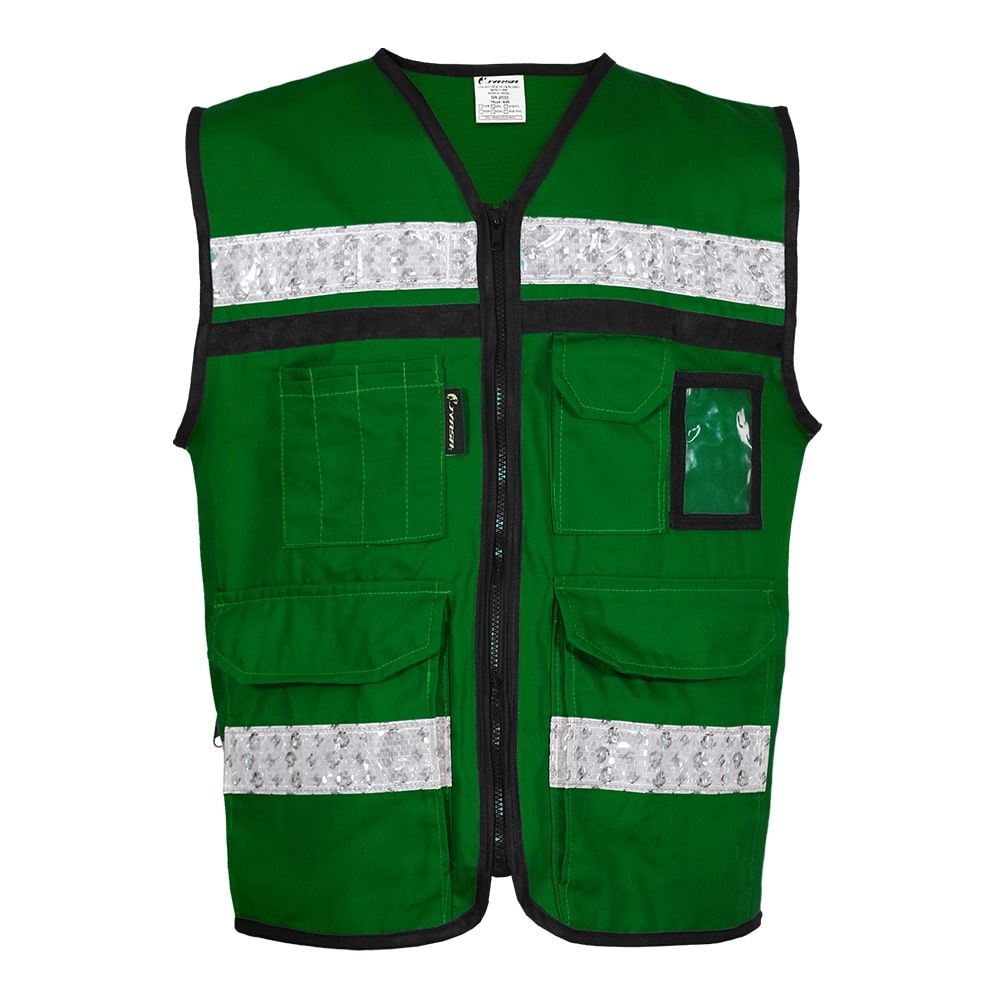 CHALECO BRIGADISTA CERRADO COLOR VERDE TALLA MEDIANA