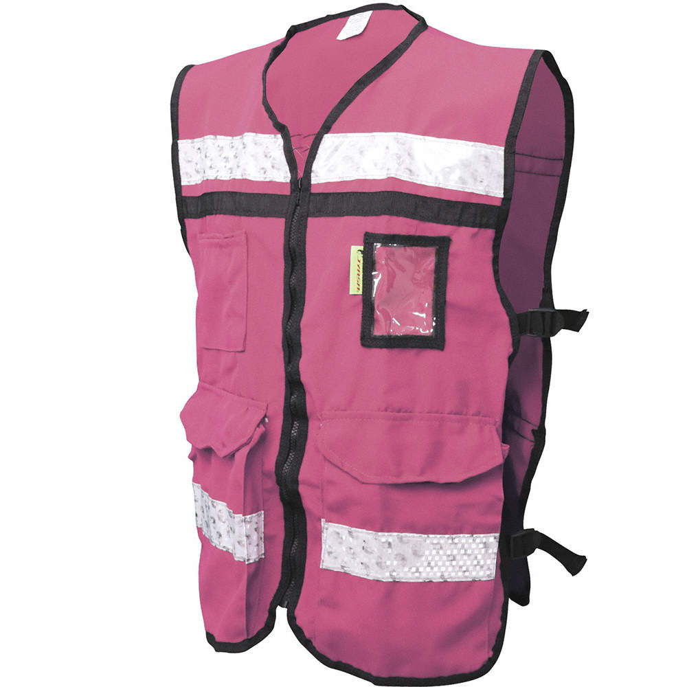 CHALECO RESCATISTA COLOR ROSA, TALLA MEDIANA