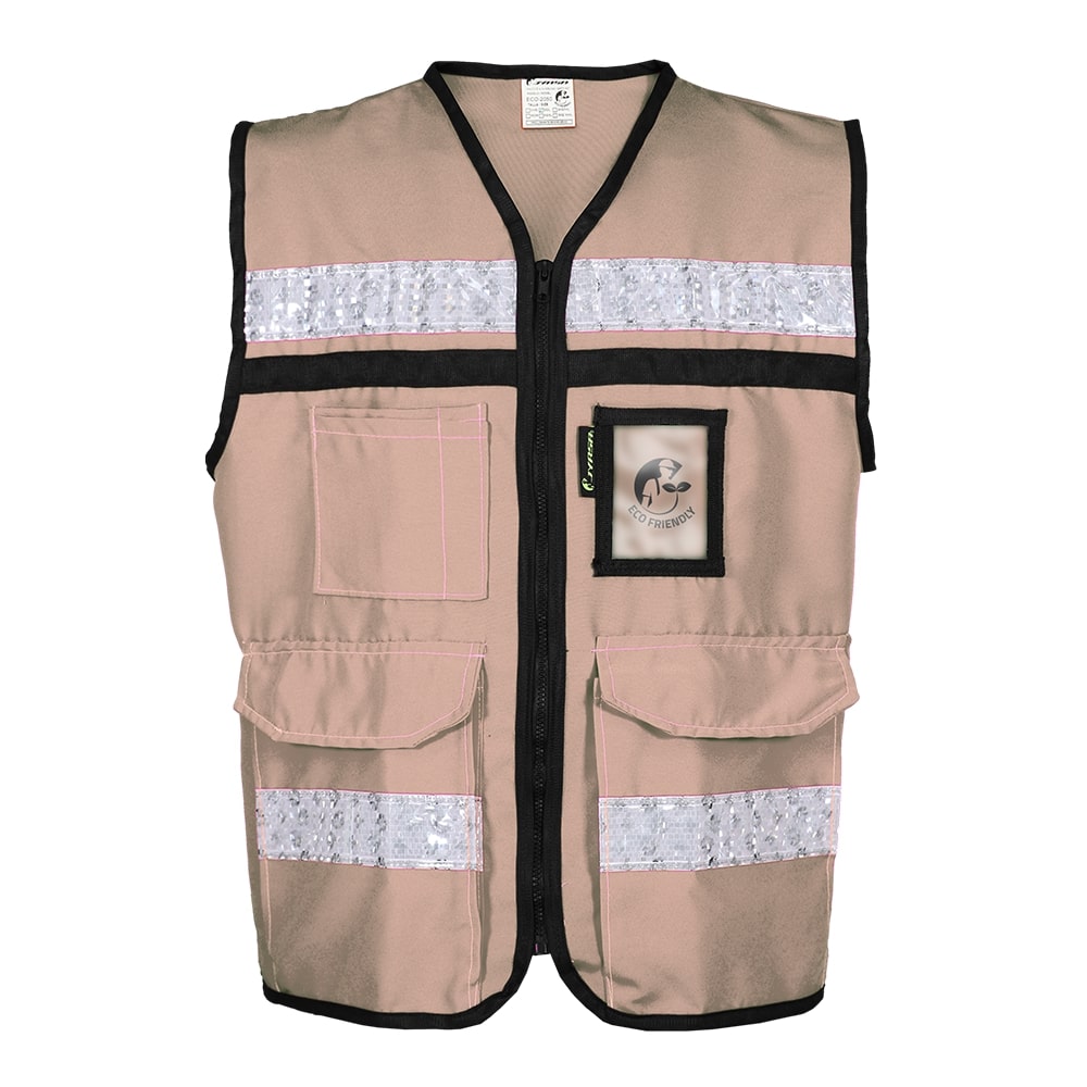 CHALECO BEIGE CERRADO  TIPO RESCATISTA LIGERO CLASE II TALLA GD