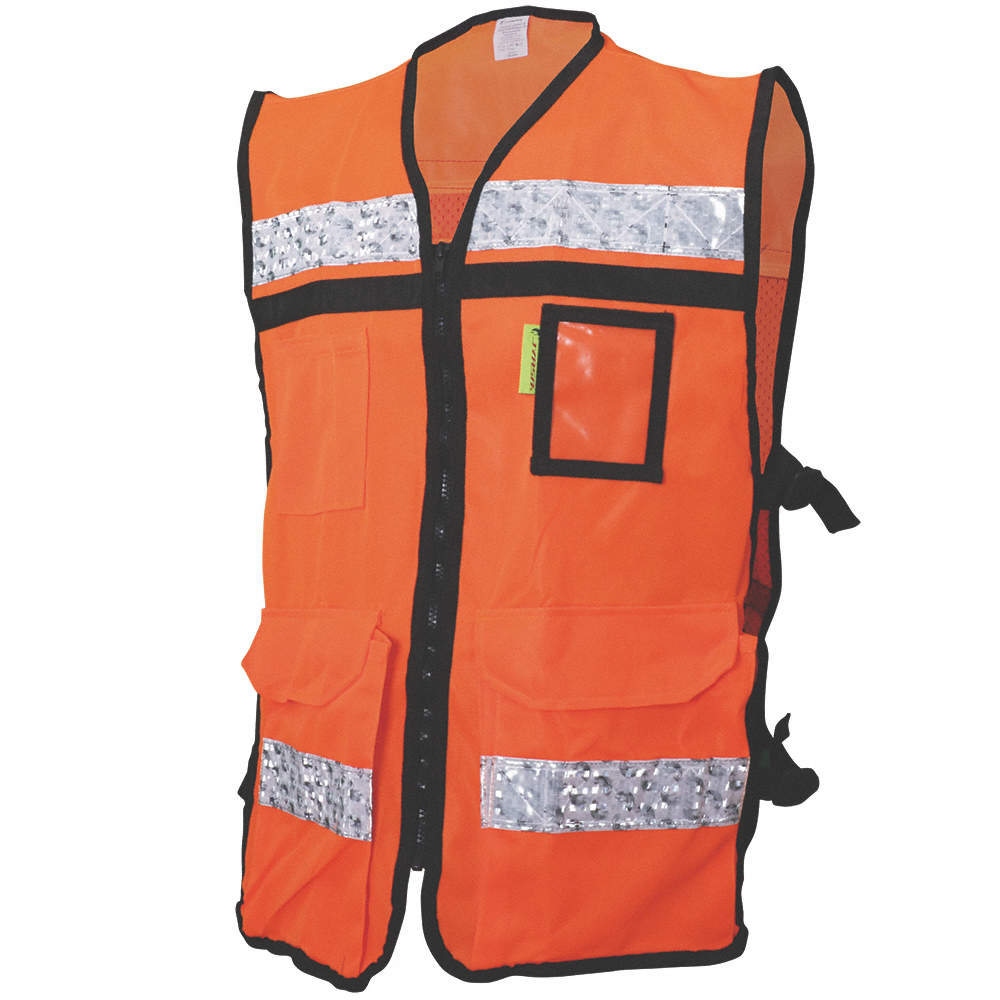 CHALECO BRIGADISTA HIBRIDO ECOFRIENDLY TIPO JERSEY ANARANJADO TALLA MD