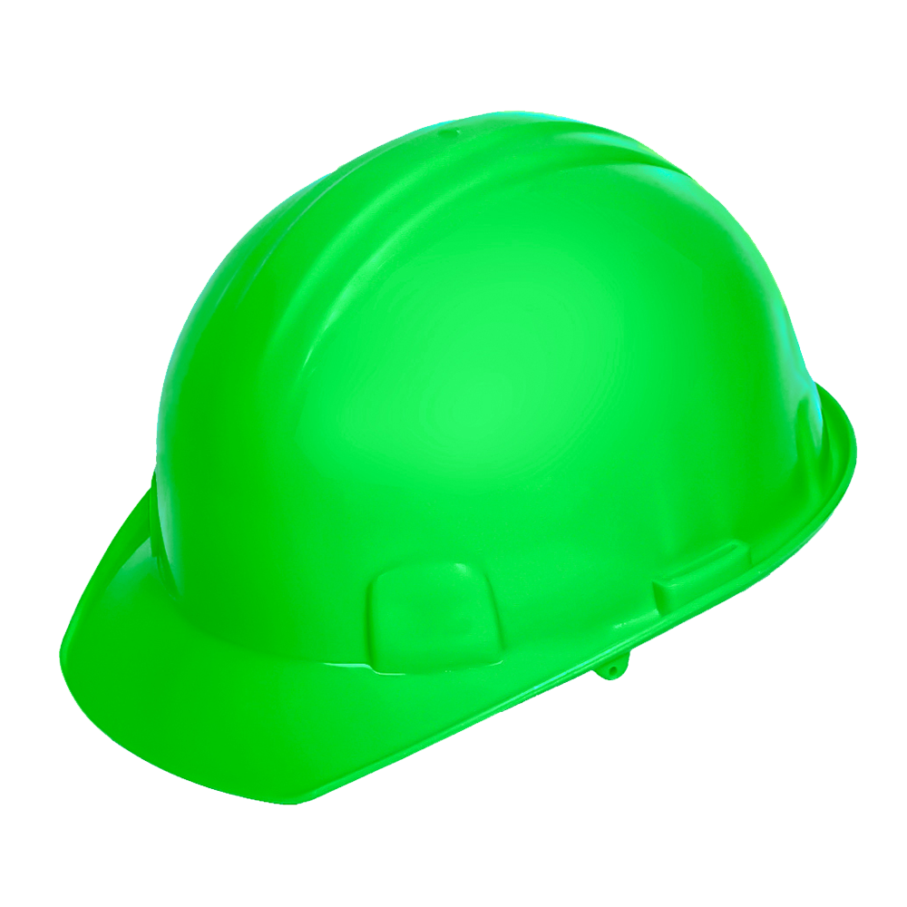 CASCO TIPO CACHUCHA DIELECTRICO ECOFRIENDLY VERDE ALTA VISIBILIDAD SUSPENSION 6 PUNTOS TEXTIL, TIPO 1 CLAS E.